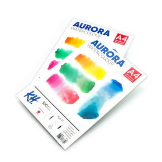 Akwarelowy blok AURORA hot press - 12 arkuszy | różne formaty