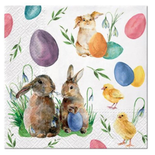 Serwetki do Decoupage Bunnies with Chicken / 1 szt