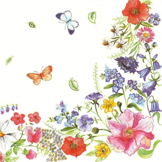 Serwetki do Decoupage -  Blossom Border  / 1 szt