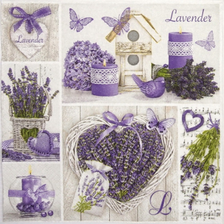 Serwetki do Decoupage -  Lavender Collage  / 1 szt