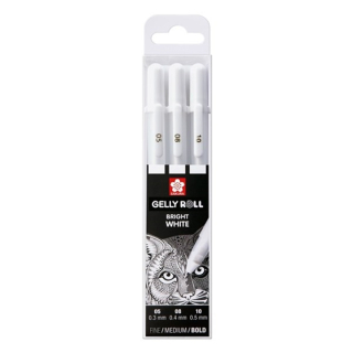 Długopisy żelowe Sakura Gelly Roll Bright White - 3 szt | różne zestawy