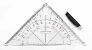 Ekierka Geo-Trójkąt nawigacyjny uchwyt 25cm